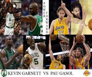 пазл Финале НБА 2009-10, Тяжёлый форвард Кевин Гарнетт (Celtics) против Пау Гасоль (Лейкерс)